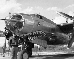 B-26C-45-MO Marauder típusú közepes bombázógép., 1944, National Archives, american brand, pilot, bombing, second World War, Martin-brand, American soldier, Fortepan #24341