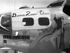 B-17G Flying Fortress bombázógép "nose art"-ja, azaz orrfestése., 1944, National Archives, american brand, bombing, airplane, fighter plane, second World War, Boeing-brand, Fortepan #24343