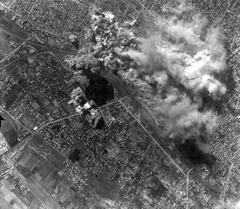 Serbia, Subotica, a város bombázása., 1944, National Archives, bombing, second World War, Fortepan #24363