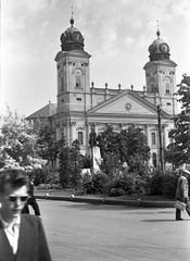 Magyarország, Debrecen, Református Nagytemplom., 1959, Szánthó Zoltán, klasszicizmus, timpanon, Rabl Károly-terv, Péchy Mihály-terv, Fortepan #24376