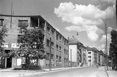 Magyarország, Pécs, Rákóczi út - Felsőmalom utca sarok., 1959, Szánthó Zoltán, utcakép, Fortepan #24390