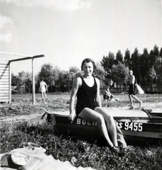 1936, Lőrincze Judit, bathing suit, boat, Fortepan #24489