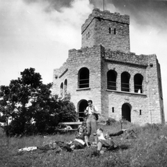 Hungary, Visegrád, Nagyvillám, Zsitvay kilátó., 1936, Lőrincze Judit, monument, tower, lookout, Association of Hungarian Tourists, Miklós Hannig-design, József Uzvölgyi-design, Fortepan #24490