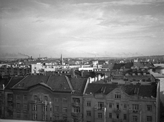 Magyarország, Budapest XI., Villányi út (Szent Imre herceg útja) szemben a 4. és 6. számú épület a Szent Margit Gimnázium tetejéről nézve., 1940, Kurutz Márton, háztető, látkép, Budapest, Fortepan #24678