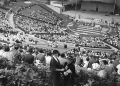 Germany, Berlin, Waldbühne lelátói a XI. nyári olimpiai játékok alatt., 1936, Vass Károly, Berlin Olympics, Olympics, Fortepan #24775