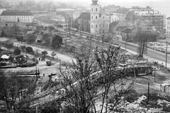 Magyarország, Tabán, Budapest I., Döbrentei tér az Erzsébet híd építése idején., 1963, Tóth Károly dr, Budapest, Fortepan #24874