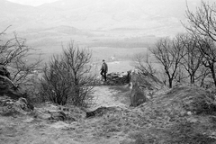 Hungary, kilátás a vulkáni csúcson álló Salgó várából a Karancs felé., 1968, Tóth Károly dr, Fortepan #24933