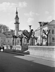 Hungary, Veszprém, Óváros tér a Tűztoronnyal., 1969, Tóth Károly dr, Fortepan #24965