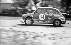 Hungary, People's Park, Budapest X., Budapest Nagydíj, túraautó EB futam, Abarth 850 TC versenyautó., 1969, Tóth Károly dr, Fiat-brand, Italian brand, car race, automobile, Budapest, Fortepan #24979