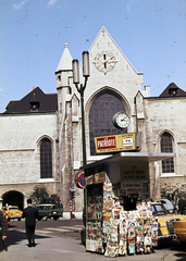 Belgium, Bruxelles, Rue du Midi, szemben a Szent Miklós-templom (Église Saint-Nicolas)., 1964, Pozsgay Eszter, Fortepan #250093