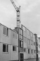 Hungary, Sopron, Király Jenő utca., 1969, Tóth Károly dr, construction, concrete block of flats, Fortepan #25010