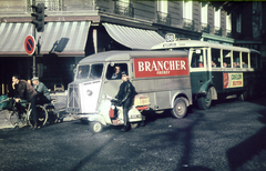 Franciaország, Párizs, a Rue de l'Ancienne Comédie a Boulevard Saint-Germain felől., 1969, Pozsgay Eszter, színes, autóbusz, Citroen-márka, Citroen H van, Fortepan #250156