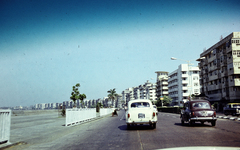 India, Mumbai, Marine Drive., 1965, Pozsgay Eszter, autópálya, rendszám, automobil, Fortepan #250178