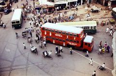 1965, Pozsgay Eszter, madártávlat, autóbusz, kerékpár, emeletes autóbusz, forgalom, riksa, Fortepan #250179