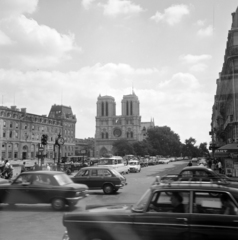 Franciaország, Párizs, Quai Saint-Michel, szemben a Notre-Dame., 1973, Vimola Károly, Fortepan #250301