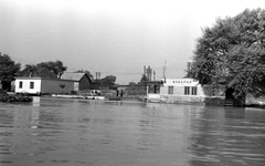 Magyarország, Budapest XXII., Budafok hajóállomás árvíz idején., 1954, FŐMTERV, Domonkos Endre, Budapest, árvíz, hajóállomás, Fortepan #251007