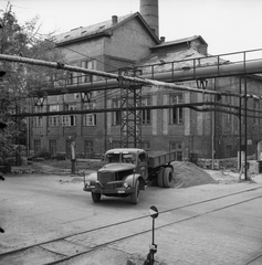 Magyarország, Óbuda, Budapest III., Óbudai Gázgyár., 1959, FŐMTERV, Domonkos Endre, Budapest, Skoda-márka, Skoda 706 R, rendszám, Fortepan #251168