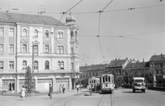 Magyarország, Szombathely, Fő (Köztársaság) tér., 1963, Szánthó Zoltán, villamos, Robur Garant, Fortepan #25131