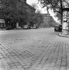 Hungary, Budapest V.,Budapest VI., Bajcsy-Zsilinszky út a Révay köz torkolatától az ekkor névtelen, ma Podmaniczky Frigyes tér felé nézve., 1961, FŐMTERV, Budapest, Fortepan #251420