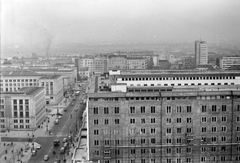 Lengyelország, Varsó, kilátás a Prudential épületből a Lengyel Nemzeti Bankra, balra a ulica Swietokrzyska (Szentkereszt utca)., 1963, Szánthó Zoltán, látkép, Fortepan #25165