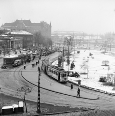 Magyarország, Budapest VIII.,Budapest IX., Nagyvárad tér, balra a Szent István kórház, jobbra az Üllői út., 1962, FŐMTERV, Domonkos Endre, Budapest, Fortepan #251718