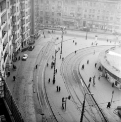 Magyarország, Budapest XI., Móricz Zsigmond körtér, szemben a Bartók Béla út és a Villányi út közötti épületek láthatók.., 1962, FŐMTERV, Domonkos Endre, Budapest, Fortepan #251719