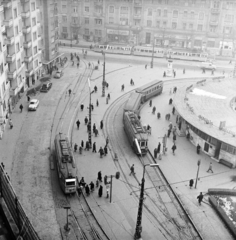 Magyarország, Budapest XI., Móricz Zsigmond körtér, szemben a Bartók Béla út és a Villányi út közötti épületek láthatók.., 1962, FŐMTERV, Domonkos Endre, Budapest, Fortepan #251721