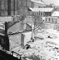 Magyarország, Budapest VIII., a Luther utca és a II. János Pál pápa (Köztársaság) tér közötti házak bontása., 1963, FŐMTERV, Domonkos Endre, Budapest, Fortepan #251741