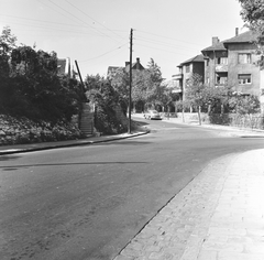 Magyarország, Budapest XI., Hegyalja út, balra az Alsóhegy utca torkolata., 1963, FŐMTERV, Domonkos Endre, Budapest, Fortepan #251779