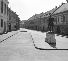 Magyarország, budai Vár, Budapest I., Úri utca, Hadik András lovasszobra (ifj. Vastagh György, 1937.) a szentháromság utcánál., 1963, FŐMTERV, Domonkos Endre, Hadik András-ábrázolás, Budapest, Fortepan #251818