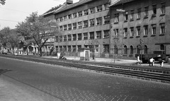 Magyarország, Budapest XIII., Váci út a Fiastyúk (Thälmann) utca és a Föveny utca között., 1963, FŐMTERV, Domonkos Endre, Budapest, sínpálya, Fortepan #251830