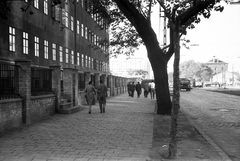 Magyarország, Budapest XIII., a Váci út Zsilip utca - Árbóc utca közötti szakasza a Hétház munkáskolónia előtt., 1963, FŐMTERV, Domonkos Endre, Budapest, Fortepan #251869