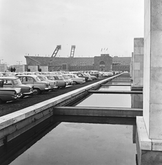 Magyarország, Budapest XIV., a Magyarország - Ausztria (2:1) mérkőzés alkalmával, 1963. október 27-én, a Népstadion melletti szoborkertben kialakított parkoló., 1963, FŐMTERV, Domonkos Endre, Budapest, Fortepan #251924