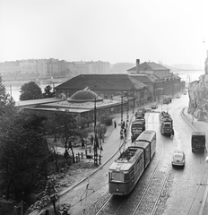 Magyarország, Budapest I., kilátás a Szent Gellért lépcsőtől a Rudas fürdő és a Szabadság híd felé., 1963, FŐMTERV, Domonkos Endre, Budapest, Fortepan #251959