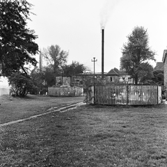 Magyarország, Budapest XX., Vízisport utca 2., Pesterzsébeti Jódos-Sós Gyógy- és Strandfürdő. Háttérben a Gubacsi híd, előtérben a jódos kút., 1963, FŐMTERV, Domonkos Endre, Budapest, Fortepan #251977