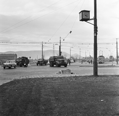 Magyarország, Budapest XIII., Váci út - Róbert Károly körút kereszteződése., 1963, FŐMTERV, Domonkos Endre, Moszkvics 407, Budapest, villamos, Fortepan #252014