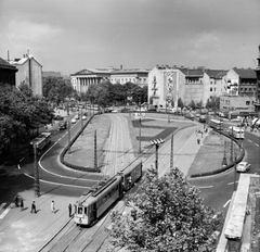 Magyarország, Budapest V.,Budapest VIII.,Budapest IX., kilátás a református templom tornyából a Kálvin tér és a Magyar Nemzeti Múzeum felé., 1966, FŐMTERV, Domonkos Endre, Budapest, Fortepan #252104