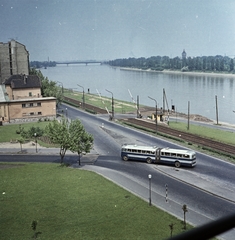 Magyarország, Budapest II., Zsigmond tér, szemben az Árpád fejedelem útja, háttérben a Margit-sziget., 1966, FŐMTERV, Domonkos Endre, Budapest, Fortepan #252165