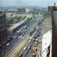 Magyarország, Budapest V.,Budapest VII., Károly (Tanács) körút a Dob utcától a Deák Ferenc tér felé nézve., 1966, FŐMTERV, Domonkos Endre, Budapest, Fortepan #252168