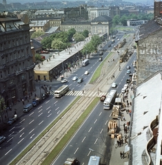 Magyarország, Budapest V.,Budapest VII., Károly (Tanács) körút a Dob utcától a Deák Ferenc tér felé nézve., 1966, FŐMTERV, Domonkos Endre, Budapest, Fortepan #252170