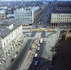 Magyarország, Budapest VIII.,Budapest IX., kilátás az Iparművészeti Múzeum kupolájából az Üllői út - Nagykörút kereszteződése felé., 1966, FŐMTERV, Domonkos Endre, Budapest, Fortepan #252181