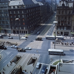 Magyarország, Budapest V.,Budapest VII., Astoria kereszteződés a Kossuth Lajos utca felé nézve., 1966, FŐMTERV, Domonkos Endre, Budapest, Fortepan #252201