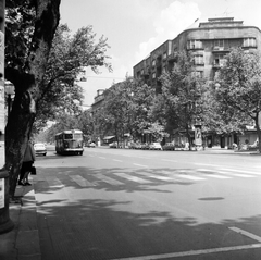 Magyarország, Budapest V.,Budapest VI., Bajcsy-Zsilinszky út, jobb szélen a Lázár utca torkolata., 1966, FŐMTERV, Domonkos Endre, Budapest, Fortepan #252216