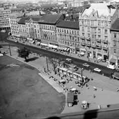 Magyarország, Budapest VIII.,Budapest VII., kilátás a Keleti pályaudvar épületéről a Baross tér Rottenbiller utca - Bethlen Gábor utca közötti házsora felé., 1966, FŐMTERV, Domonkos Endre, Budapest, Fortepan #252287