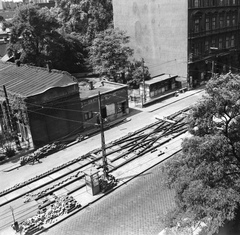 Magyarország, Budapest VIII., Fiumei (Mező Imre) út, szemben a 7., 5. és 3. számú ház., 1967, FŐMTERV, Domonkos Endre, Budapest, Fortepan #252370