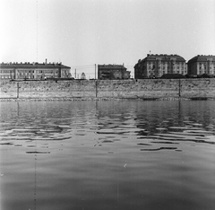 Magyarország, Budapest IX., Duna-part, a kép közepétől kissé jobbra a Pápay István utca torkolata a Soroksári útnál., 1967, FŐMTERV, Domonkos Endre, Budapest, Fortepan #252400