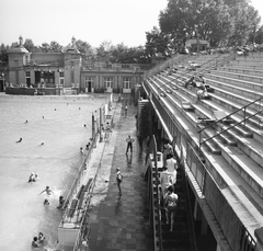 Magyarország, Budapest II., Árpád fejedelem útja, Császár uszoda., 1967, FŐMTERV, Domonkos Endre, Budapest, Fortepan #252446