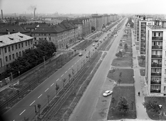 Magyarország, Budapest IX.,Budapest X., kilátás az Üllői útra a 149. számú házból a Határ út felé., 1969, FŐMTERV, Domonkos Endre, Budapest, Fortepan #252542