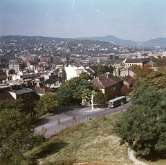 Magyarország, Budapest I., kilátás a Fehérvári rondelláról a Krisztinaváros és a budai hegyek felé, előtérben a Palota út és a Tábor utca találkozása., 1969, FŐMTERV, Domonkos Endre, Budapest, Fortepan #252589