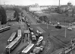 Magyarország, Budapest VIII., Nagyvárad tér, szemben az Orczy (Mező Imre) út, balra az Orczy kert (Asztalos János Ifjúsági Park), jobbra a Május 1 Ruhagyár., 1969, FŐMTERV, Domonkos Endre, Budapest, Fortepan #252602